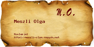 Meszli Olga névjegykártya