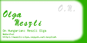 olga meszli business card